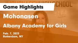 Mohonasen  vs Albany Academy for Girls Game Highlights - Feb. 7, 2023