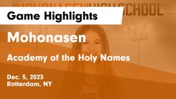 Mohonasen  vs Academy of the Holy Names  Game Highlights - Dec. 5, 2023