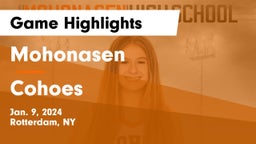 Mohonasen  vs Cohoes  Game Highlights - Jan. 9, 2024