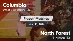 Matchup: Columbia  vs. North Forest  2016