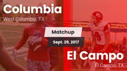Matchup: Columbia  vs. El Campo  2017