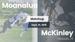 Matchup: Moanalua  vs. McKinley  2018