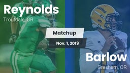 Matchup: Reynolds  vs. Barlow  2019