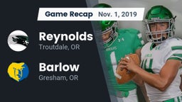 Recap: Reynolds  vs. Barlow  2019