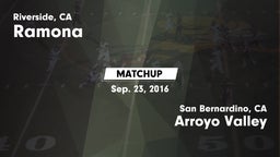 Matchup: Ramona vs. Arroyo Valley  2016