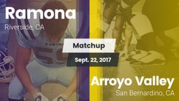Matchup: Ramona vs. Arroyo Valley  2017