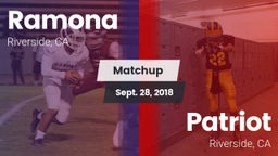 Matchup: Ramona vs. Patriot  2018