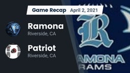 Recap: Ramona  vs. Patriot  2021