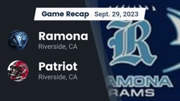 Recap: Ramona  vs. Patriot  2023