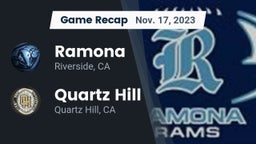 Recap: Ramona  vs. Quartz Hill  2023