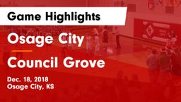 Osage City  vs Council Grove  Game Highlights - Dec. 18, 2018