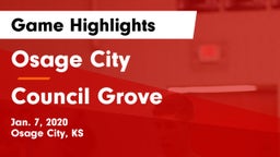 Osage City  vs Council Grove  Game Highlights - Jan. 7, 2020