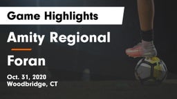 Amity Regional  vs Foran  Game Highlights - Oct. 31, 2020