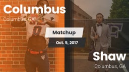 Matchup: Columbus  vs. Shaw  2017