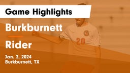 Burkburnett  vs Rider  Game Highlights - Jan. 2, 2024