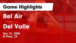 Bel Air  vs Del Valle  Game Highlights - Jan. 21, 2020