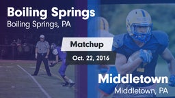 Matchup: Boiling Springs vs. Middletown  2016