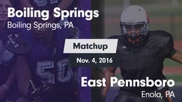 Matchup: Boiling Springs vs. East Pennsboro  2016