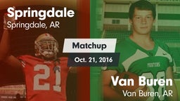 Matchup: Springdale High vs. Van Buren  2016