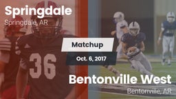 Matchup: Springdale High vs. Bentonville West 2017