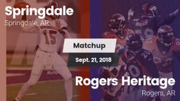 Matchup: Springdale High vs. Rogers Heritage  2018
