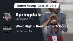 Recap: Springdale  vs. West High - Bentonville Schools 2018