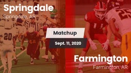 Matchup: Springdale High vs. Farmington  2020