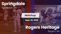 Matchup: Springdale High vs. Rogers Heritage  2020