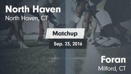 Matchup: North Haven High vs. Foran  2016