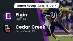 Recap: Elgin  vs. Cedar Creek  2017