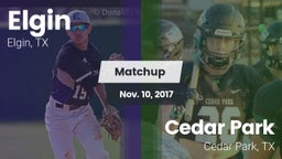 Matchup: Elgin  vs. Cedar Park  2017
