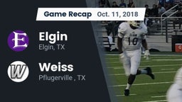 Recap: Elgin  vs. Weiss  2018