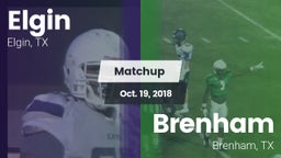 Matchup: Elgin  vs. Brenham  2018