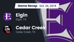 Recap: Elgin  vs. Cedar Creek  2018