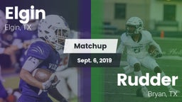 Matchup: Elgin  vs. Rudder  2019