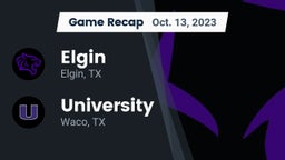 Recap: Elgin  vs. University  2023