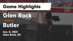 Glen Rock  vs Butler  Game Highlights - Jan. 8, 2024