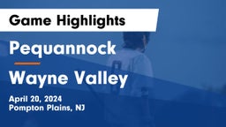 Pequannock  vs Wayne Valley  Game Highlights - April 20, 2024