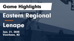 Eastern Regional  vs Lenape  Game Highlights - Jan. 21, 2020