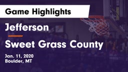 Jefferson  vs Sweet Grass County  Game Highlights - Jan. 11, 2020