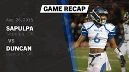 Recap: Sapulpa  vs. Duncan  2016