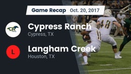 Recap: Cypress Ranch  vs. Langham Creek  2017