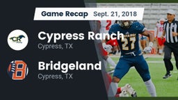 Recap: Cypress Ranch  vs. Bridgeland  2018