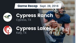 Recap: Cypress Ranch  vs. Cypress Lakes  2018