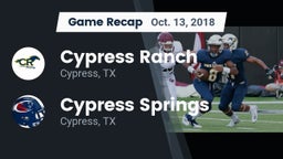 Recap: Cypress Ranch  vs. Cypress Springs  2018