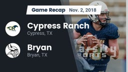 Recap: Cypress Ranch  vs. Bryan  2018