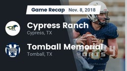 Recap: Cypress Ranch  vs. Tomball Memorial 2018