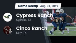 Recap: Cypress Ranch  vs. Cinco Ranch  2019