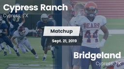 Matchup: Cypress Ranch High vs. Bridgeland  2019