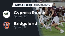 Recap: Cypress Ranch  vs. Bridgeland  2019